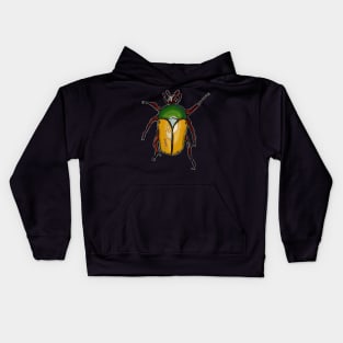 Green Buffalo Beetle Artwork Graphic Tee Kids Hoodie